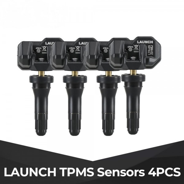 4pcs Launch LTR-03 RF Sensor 315MHz & 433MHz 2 in 1 Universal Programmable TPMS Sensor (Metal Valves/ Rubber Valves)