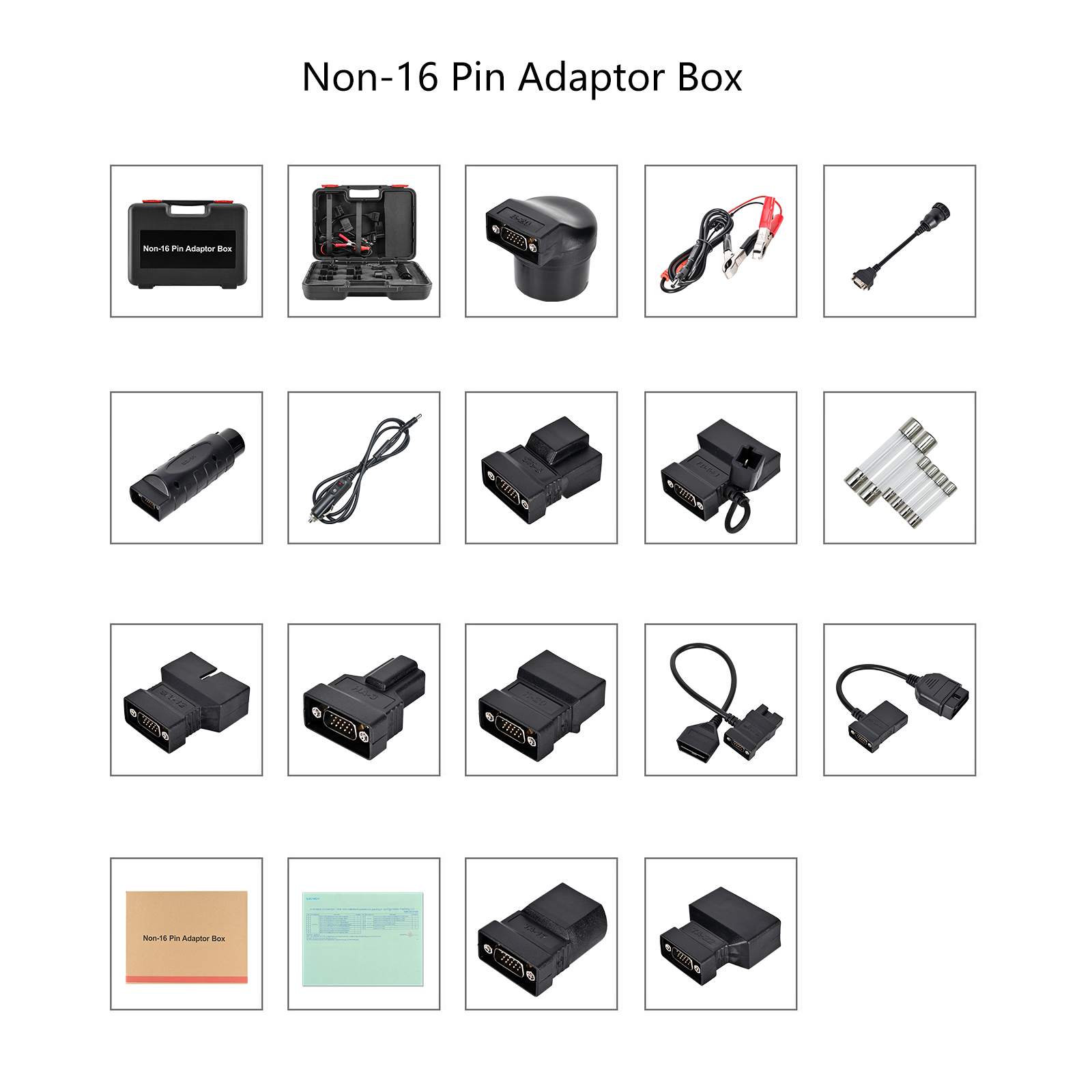 LAUNCH-Non-16-Pin-Adapter-Box-With-16-Kinds-of-Accessories-X-431-PAD-VII-PAD-7-Elite-Adapter-Kit-SO699