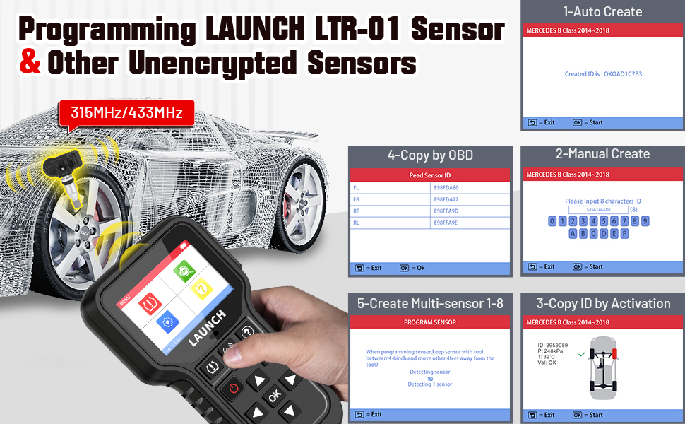 LAUNCH-CRT5011E-Newest-TPMS-Relearn-Tool-with-4pcs-Launch-LTR-03-RF-TPMS-Sensor-Support-315-433MHz-for-ReadActivateProgrammingRelearnReset-SC550SO599-4PCS